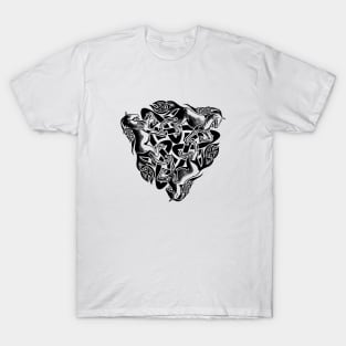 Triquetra. Running Horses, black T-Shirt